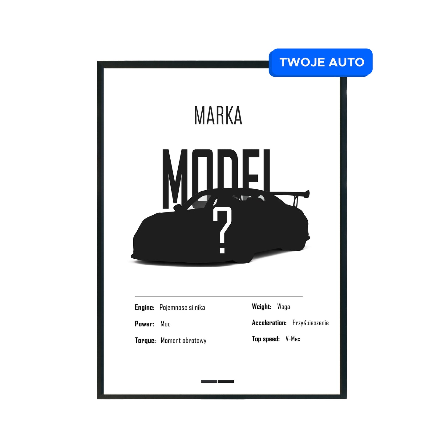 Plakat z autem 29,7 cm x 42 cm