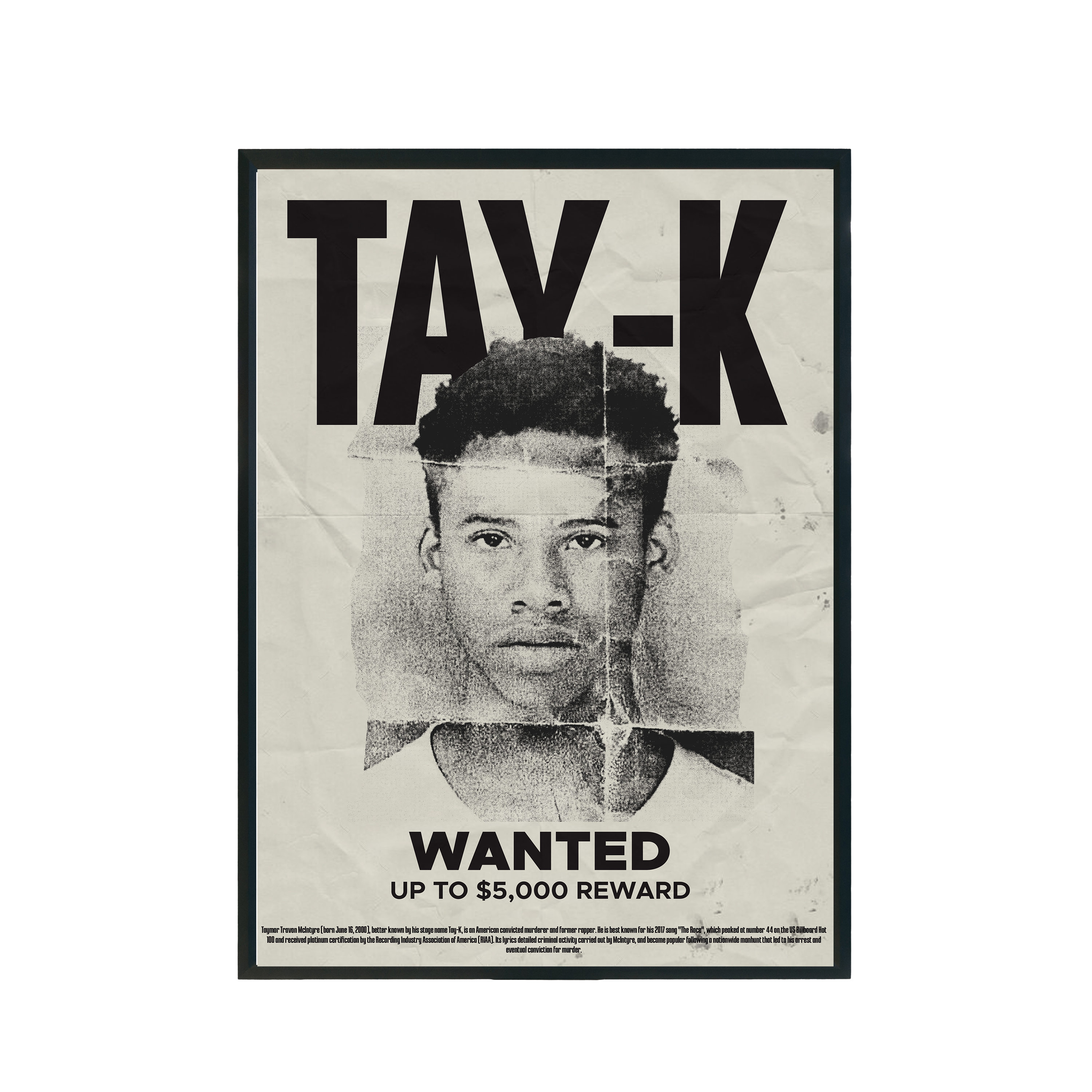 Plakat muzyczny "Tay K" A3 297x420mm
