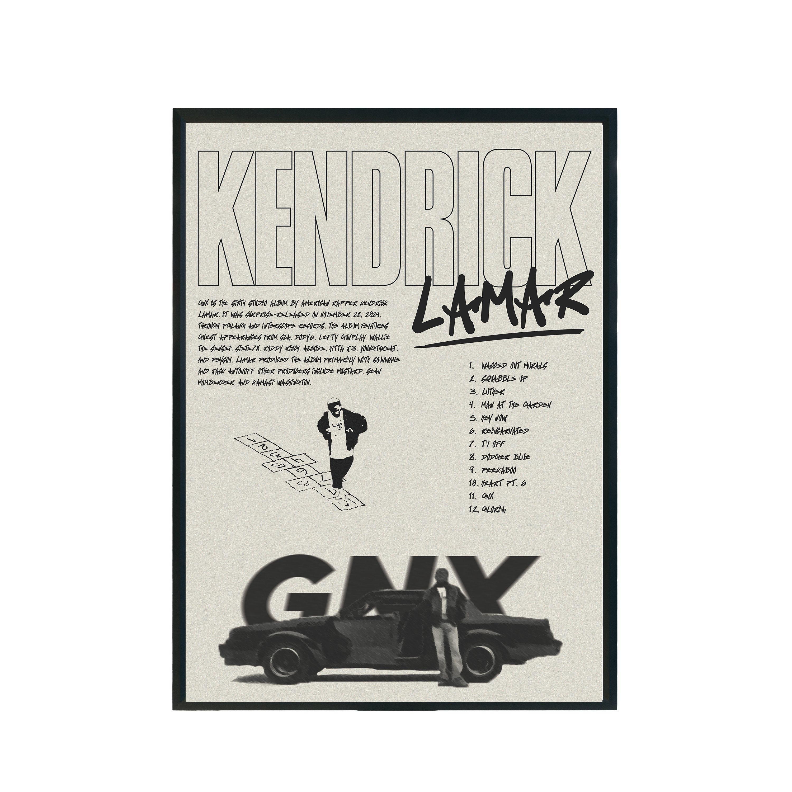 Plakat muzyczny "Kendrick Lamar" A3 297x420mm
