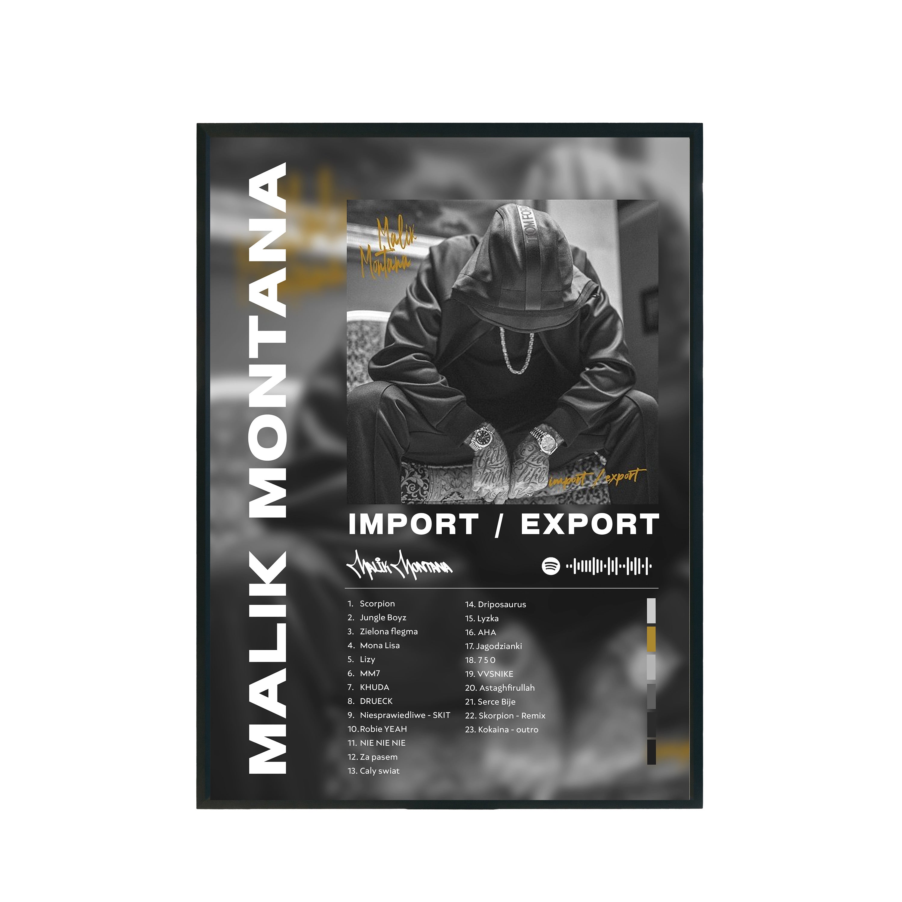 Plakat album Malik Montana - Import / Export A3 297x420mm