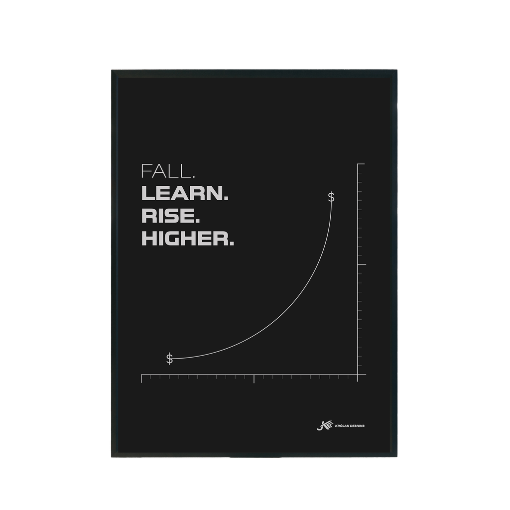 Plakat "Fall Learn Rise Higher" A3 297x420mm