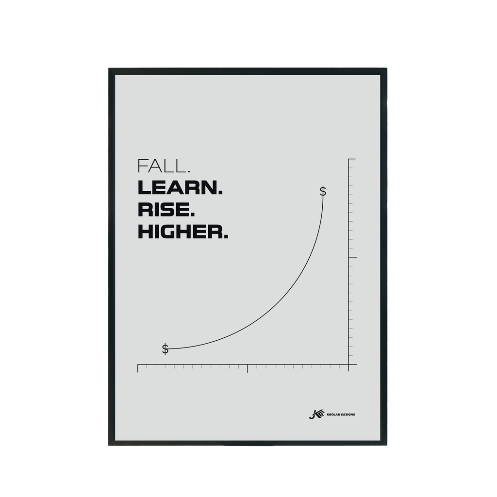 Plakat "Fall Learn Rise Higher" A3 297x420mm
