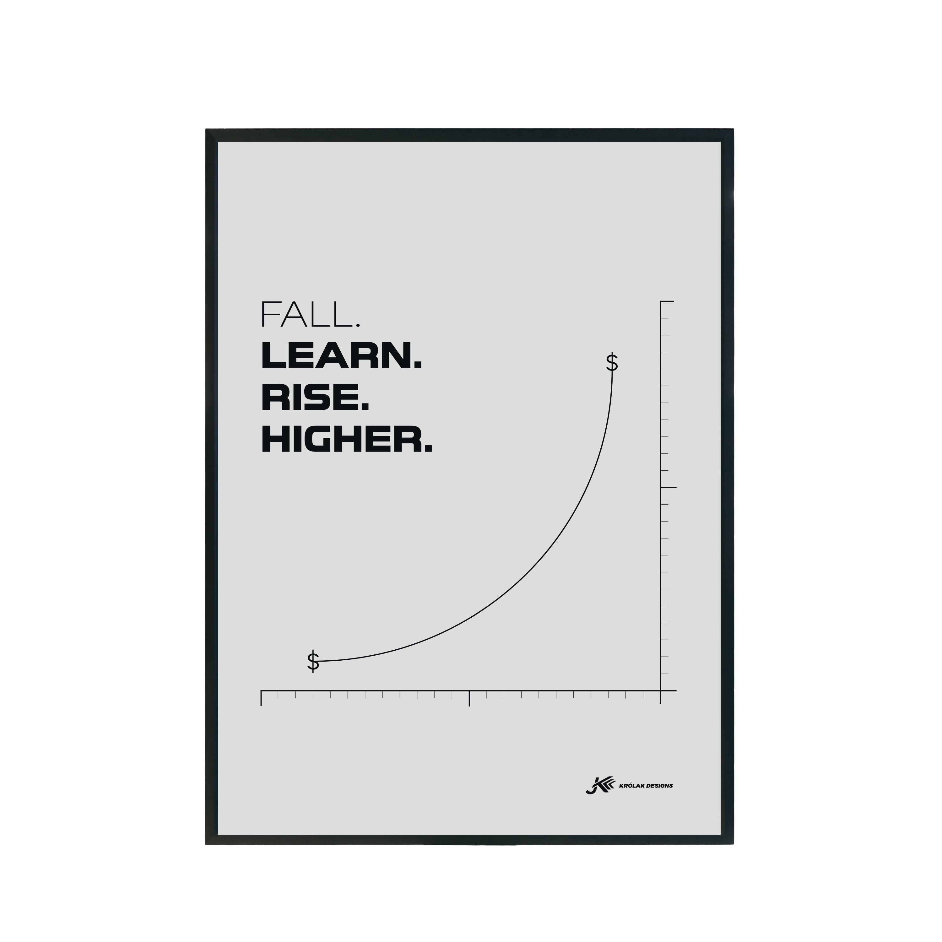 Plakat "Fall Learn Rise Higher" A3 297x420mm