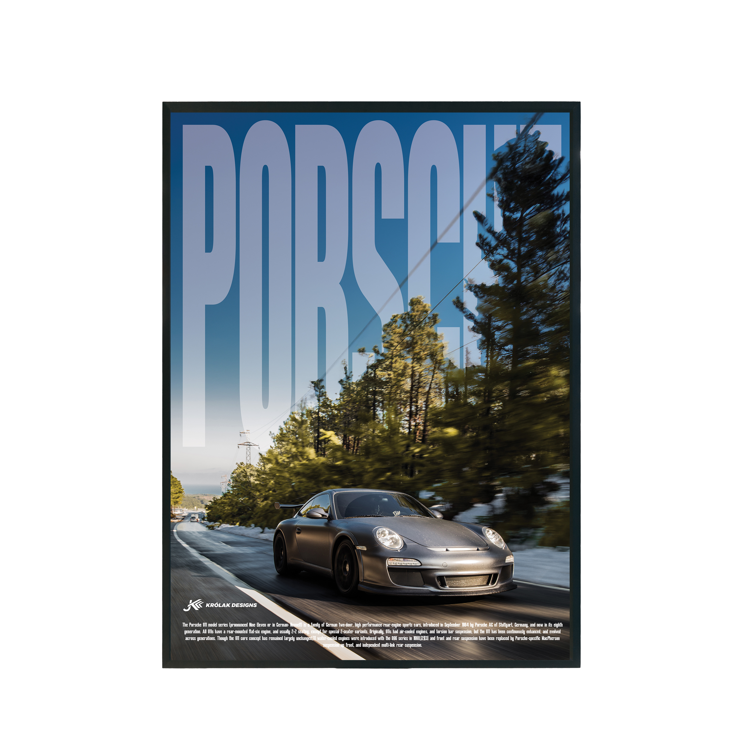 Plakat Motoryzacyjny "Porsche 911" A3 297x420mm