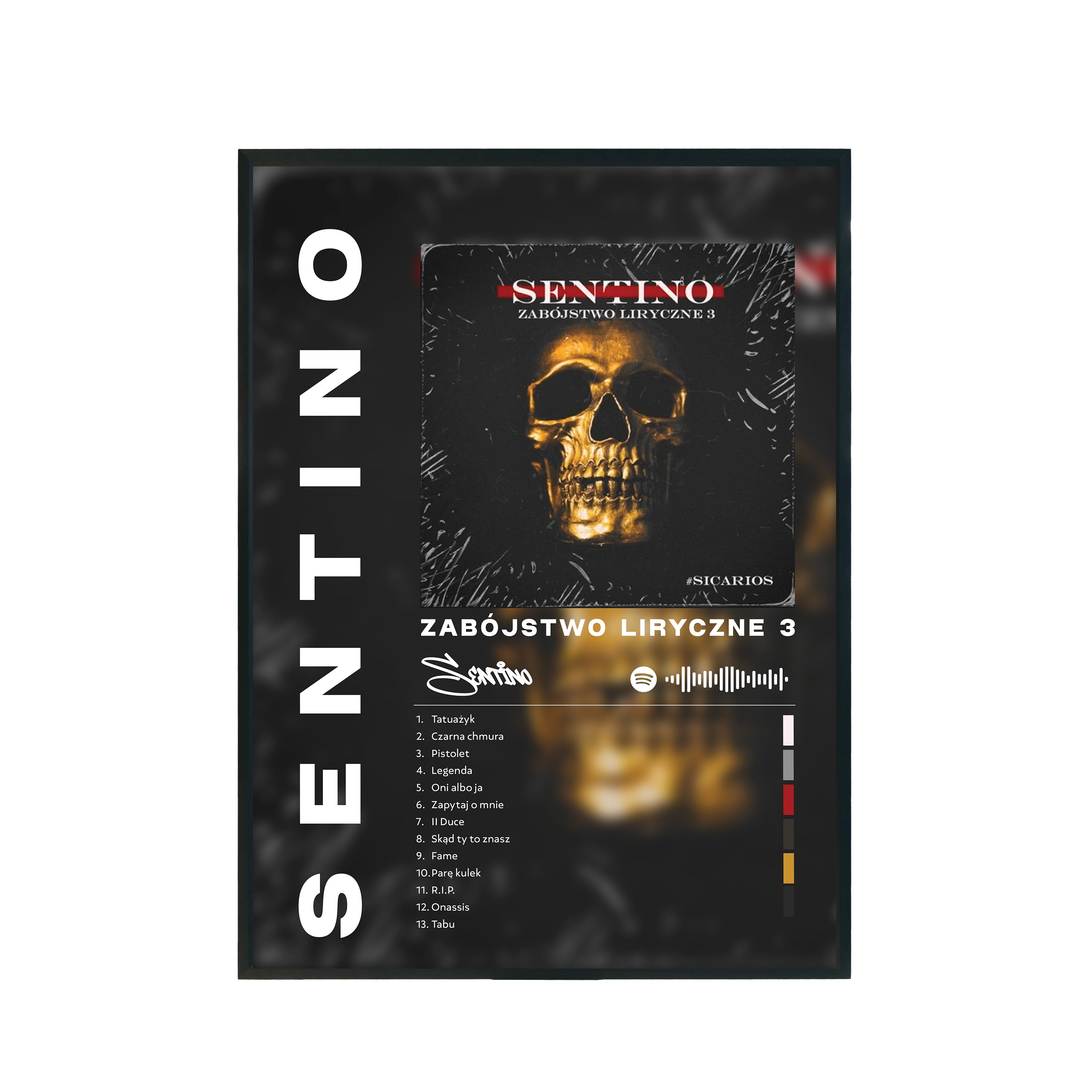 Plakat album Sentino - Zabójstwo Liryczne 3 A3 297x420mm