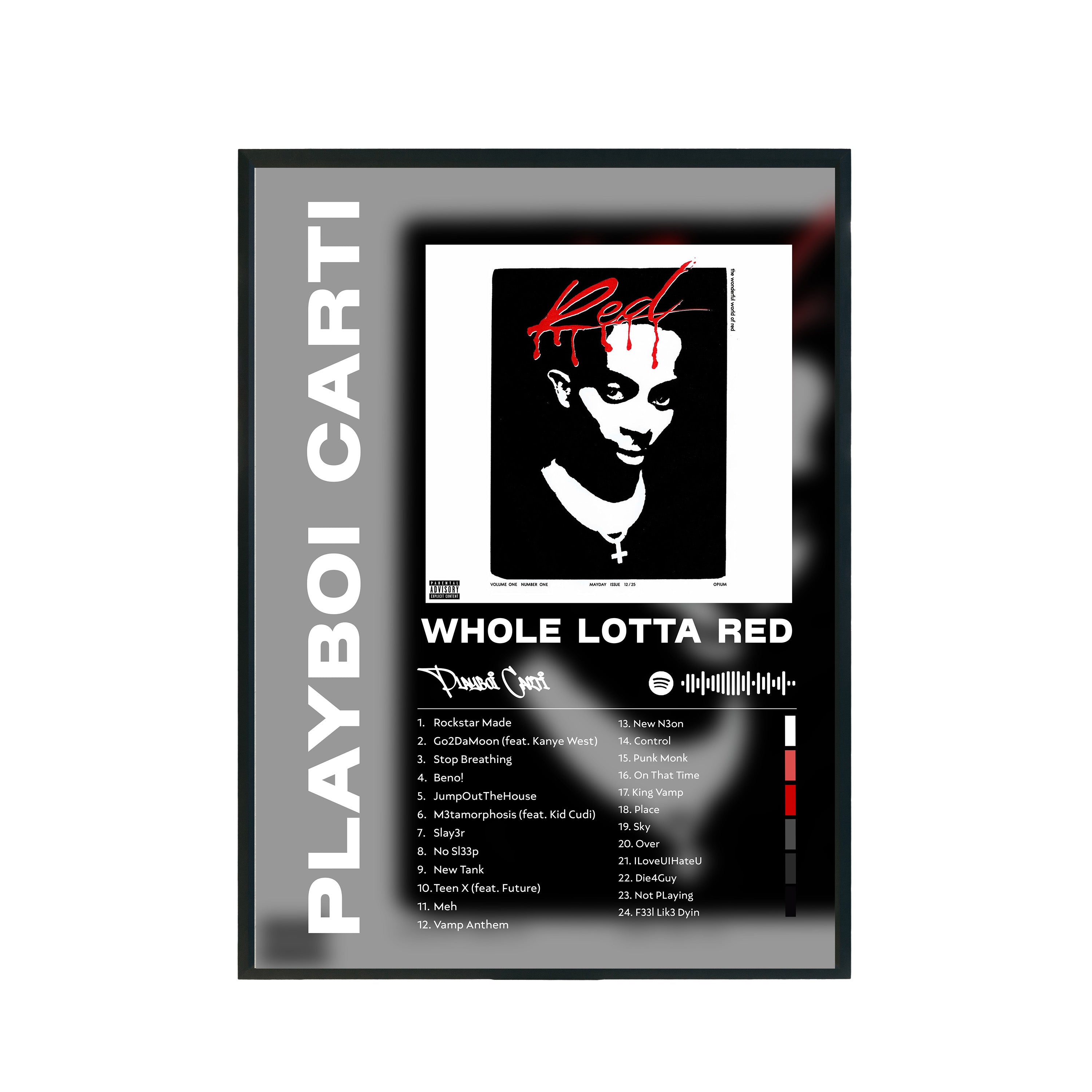 Plakat album Playboi Carti - WHOLE LOTTA RED A3 297x420mm