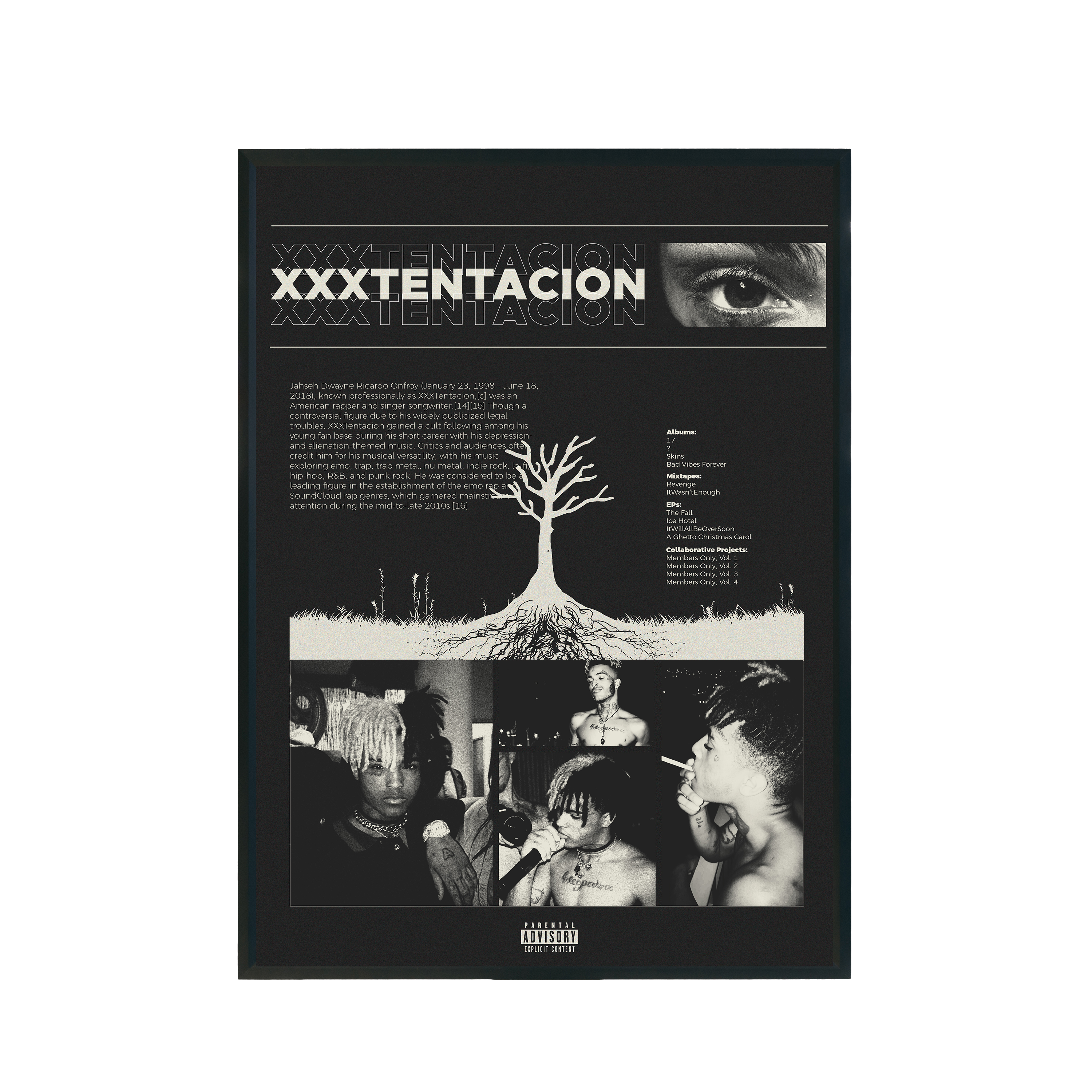 Plakat muzyczny "XXXTENTACION" A3 297x420mm